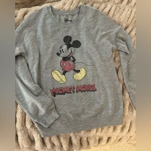 Disney Gray Sweatshirt with Mickey Mouse Design